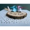 Origami Baby Shoes Double Sided Gender Reveal Birch Wood Slice, It's a Boy/Girl, Birth Gender Announcement Sign, Wooden Disc wit