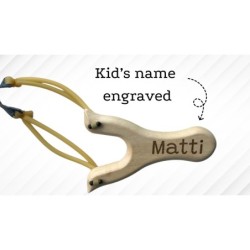 Custom Name Engraved Wooden Slingshot & Target - Eco-Friendly Toy with 16 Felt Balls, Indoor and Outdoor Entertainment, Wool Bal