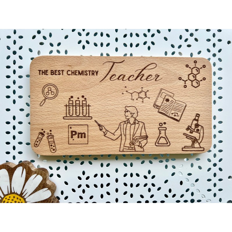 Chemistry Teacher Personalized Breakfast Board,  Retirement present, healthy snack, lab tech, chemistry gift