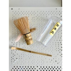 Personalized Matcha Whisk & Scoop Spoon, Set of 2 pcs, Your name in Japanese, Green Tea Lover Gift