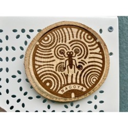 Japan Manhole Covers Animals Insects Wooden Coasters, Set of 5 pcs, New Home Apartment Gift, typical Japanese