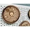 Japan Manhole Covers Animals Insects Wooden Coasters, Set of 5 pcs, New Home Apartment Gift, typical Japanese