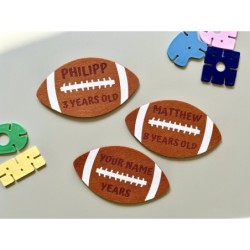 Custom Felt Coaster Set for Sports Fans - Soccer, Rugby, American Football - Fun Party Favors and Invites, Birthdays and Celebra