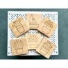 Square Succulent Cactus Wooden Coasters, Set of 6 pcs, 5th wedding anniversary gift, 6th anniversary present,