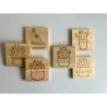 Square Succulent Cactus Wooden Coasters, Set of 6 pcs, 5th wedding anniversary gift, 6th anniversary present,