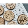 Cute Takoyaki Theme Wooden Coasters, Set of 6 pcs, 5th wedding anniversary gift, 6th anniversary present, Japanese dishes & cuis