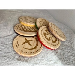 Burger Coaster Set of 6 pcs, Wooden Top Felt Colorful Bottom, Unique Table Decor