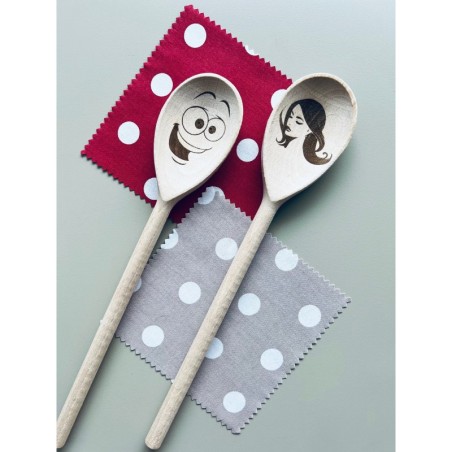 Set of 2 Spoons with Faces - Funny and Elegant, Custom Name on it for Family & Friends, Housewarming Gift, Gift For Baking Enthu