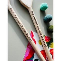 Set of 2 Engraved Wooden Spoons with Face, Custom Funny Phrase Spoon For Family & Friends, Housewarming Gift, Gift For Baking En