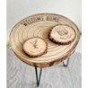 Personalizable Side Table with Wire Hairpin Legs, Wood Round Rustic Coffee Table for Living Room, Bedroom, Office Furniture