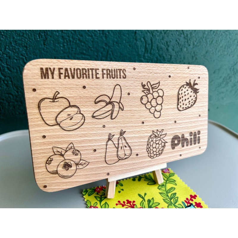 Personalized Breakfast Board with Name & Custom Fruits, healthy breakfast, pick your fruits and vegetables, food science for tod