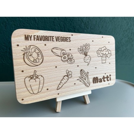 Personalized Breakfast Board with Name & Custom Vegetables, healthy snack, breakfast, pick your fruits and veggies, toddler food