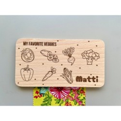 Personalized Breakfast Board with Name & Custom Vegetables, healthy snack, breakfast, pick your fruits and veggies, toddler food