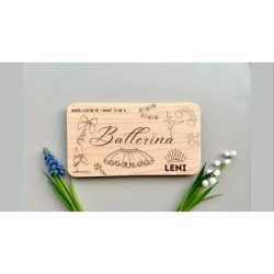 Ballerina Personalized Breakfast Board with Name & Custom Dream Job „When I grow up, I want to be“, Future Career, wood engraved