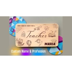 Teacher Personalized Breakfast Board with Name & Custom Dream Job „When I grow up, I want to be“, Future Career, wood engraved w