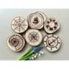 Nautical Theme Wooden Coasters, Set of 6 pcs, 5th wedding anniversary gift, 6th anniversary present, Sea Shell, Compass, Shippin