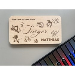 Singer Personalized Breakfast Board with Your Name & Custom Dream Job „When I grow up, I want to be“, Future Career, wood engrav