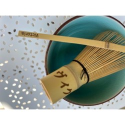 Personalized Matcha Whisk & Scoop Spoon, Set of 2 pcs, Your name in Japanese, Green Tea Lover Gift