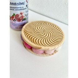 Optical Illusion Wooden Felt Coaster, 2 different designs on each side, Elegant Table Decor for Drinks