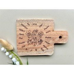 Wooden Coaster „Mother“ in 18 different languages, in the shape of a mini cutting board, stay at home mom, mothersday gift