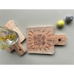 Wooden Coaster „Mother“ in 18 different languages, in the shape of a mini cutting board, stay at home mom, mothersday gift