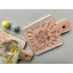 Wooden Coaster „Mother“ in 18 different languages, in the shape of a mini cutting board, stay at home mom, mothersday gift