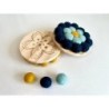 Sakura Coasters Deco Items, Set of 2 pcs, Elegant Table Decor for Drinks, Wooden Top Felt Bottom