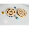 Sakura Coasters Deco Items, Set of 2 pcs, Elegant Table Decor for Drinks, Wooden Top Felt Bottom