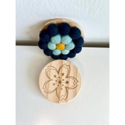 Sakura Coasters Deco Items, Set of 2 pcs, Elegant Table Decor for Drinks, Wooden Top Felt Bottom