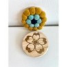 Sakura Coasters Deco Items, Set of 2 pcs, Elegant Table Decor for Drinks, Wooden Top Felt Bottom