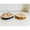 Sakura Coasters Deco Items, Set of 2 pcs, Elegant Table Decor for Drinks, Wooden Top Felt Bottom